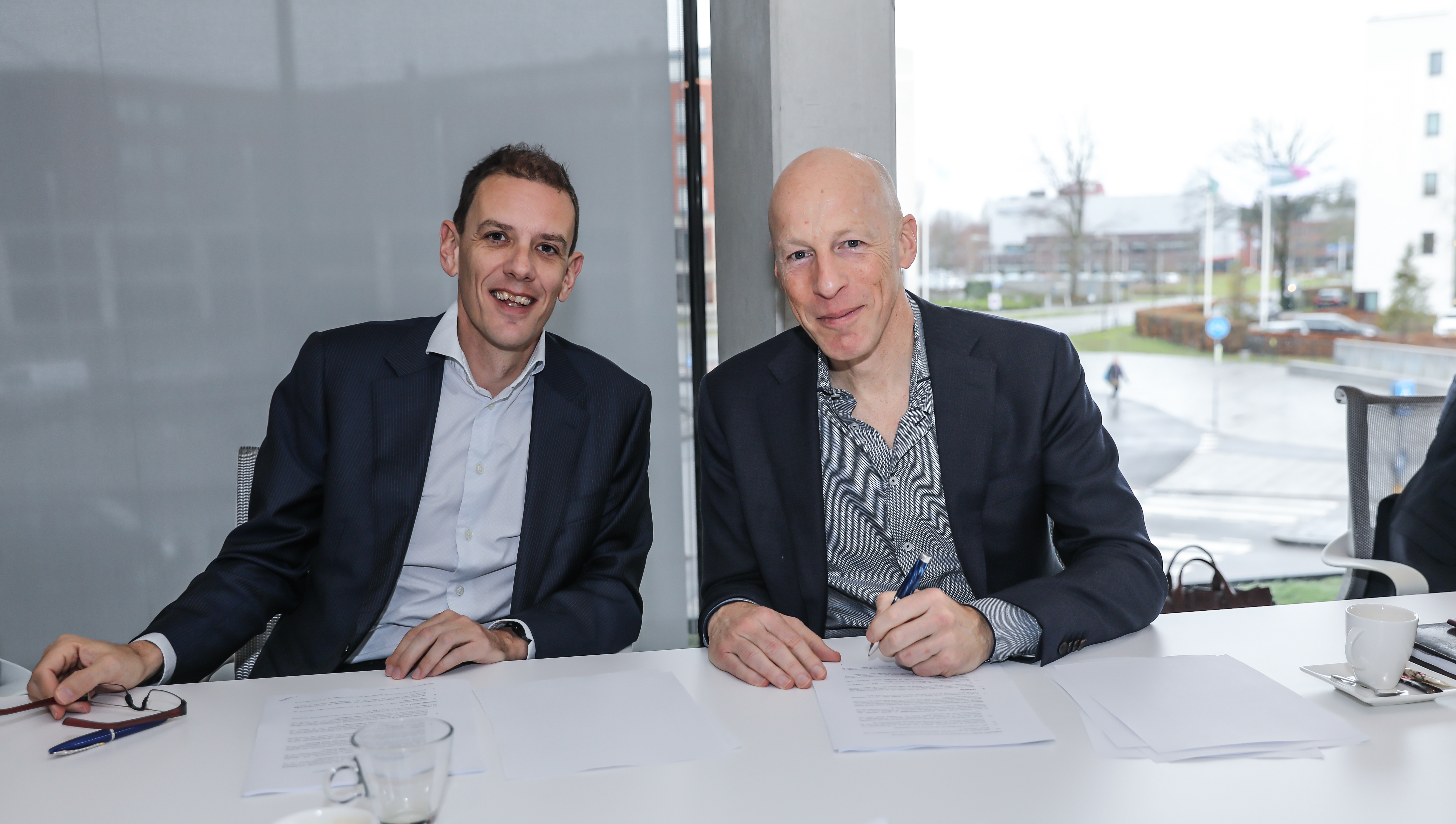 Walter and Leo in the office