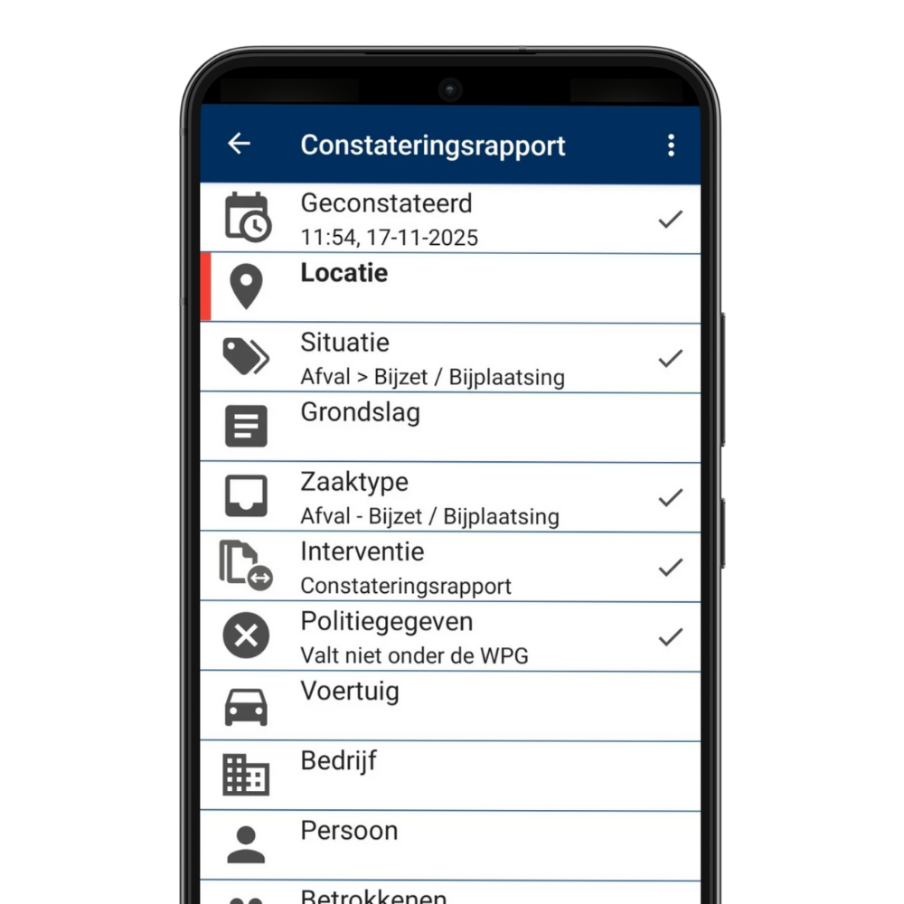 Phone CityControl observation report