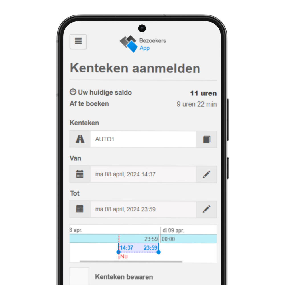 bezoekersapp mockup